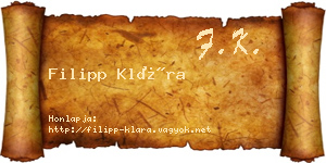 Filipp Klára névjegykártya